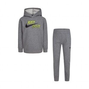 Nike Gray Hoodie and Joggers with Yellow Text